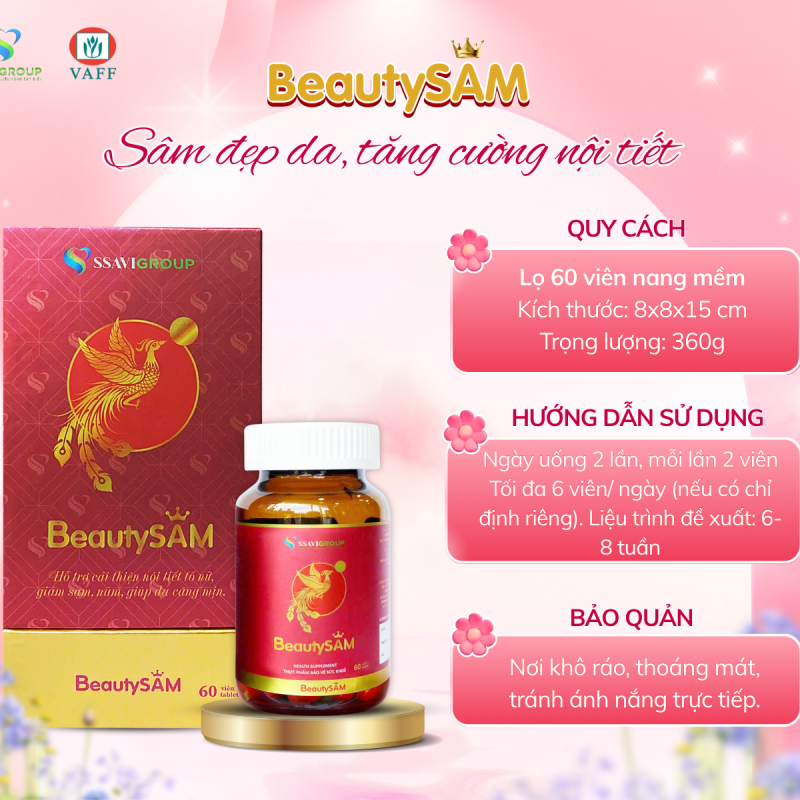 BEAUTYSAM – SÂM ĐẸP DA, TĂNG CƯỜNG NỘI TIẾT TỐ