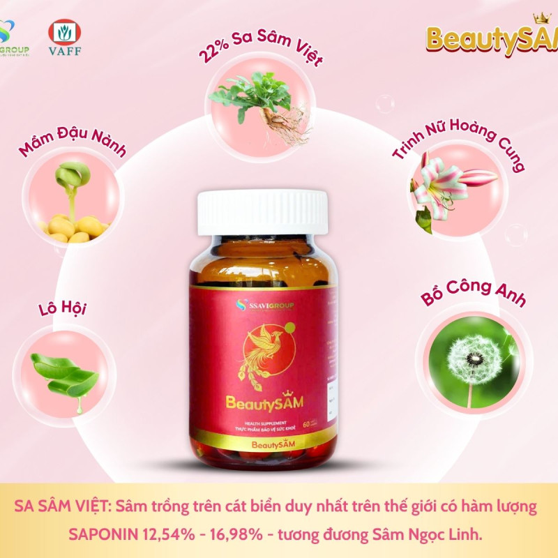 BEAUTYSAM – Sâm đẹp da, tăng cường nội tiết tố - Tập Đoàn Ssavigroup